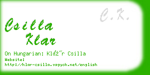 csilla klar business card